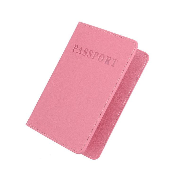 Khaki Frosted Pu Multi Card Passport Holder For Travel Abroad