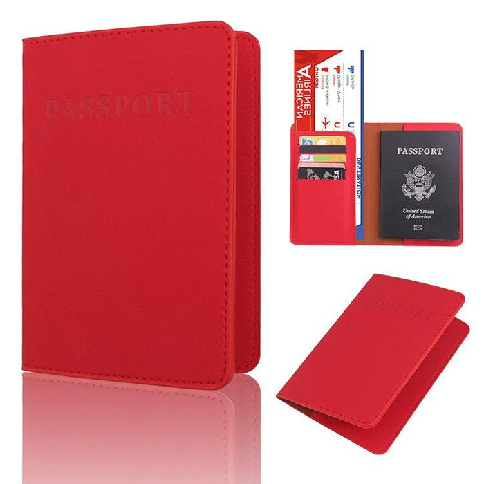 Frosted Pu Multi Card Passport Holder Big Red