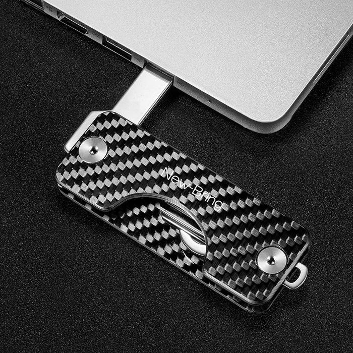 Carbon Fiber Key Bag For Men Multi Function Key Clip For Car Compact Key Storage