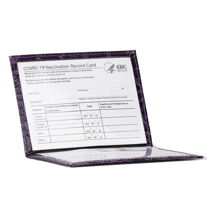 Pu Crocodile Pattern Card Holder Fits Cdc Documents