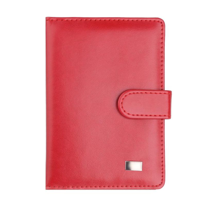 Passport & Card Holder With Buckle Clip Pu Protection