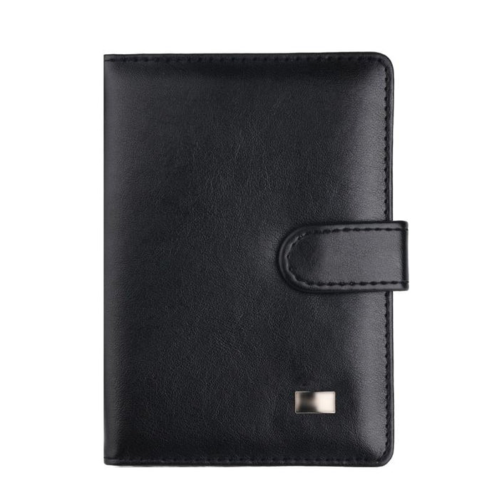 Passport & Card Holder With Buckle Clip Pu Protection