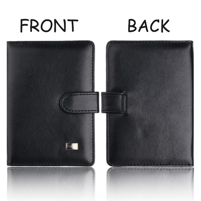 Passport & Card Holder With Buckle Clip Pu Protection