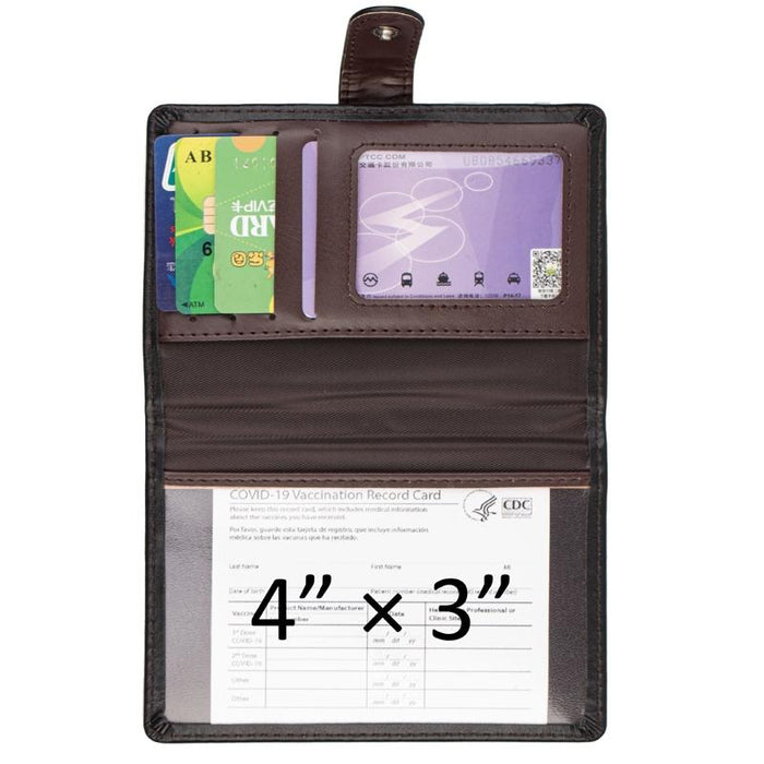 Passport & Card Holder With Buckle Clip Pu Protection