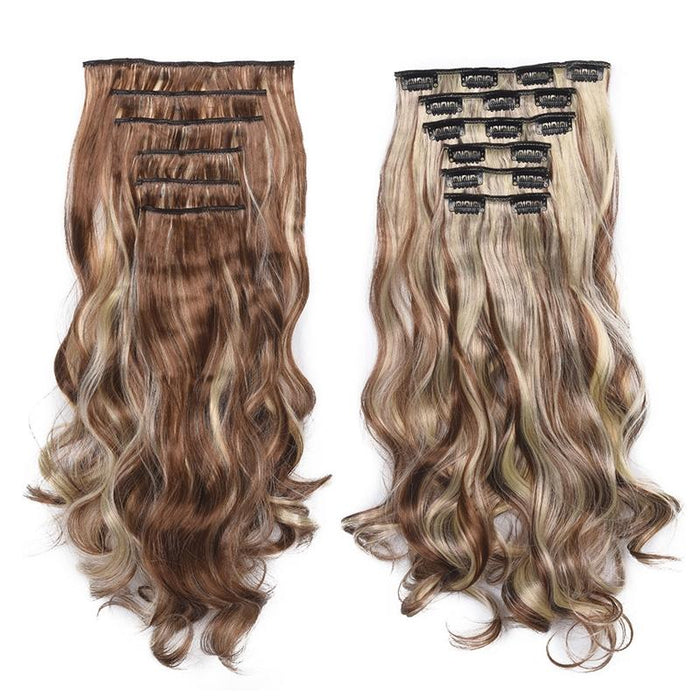 6 In 1 Long Curly Hair Extension Piece