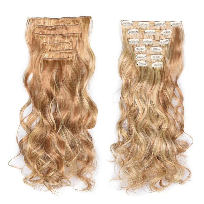 6 In 1 Long Curly Hair Extension Piece