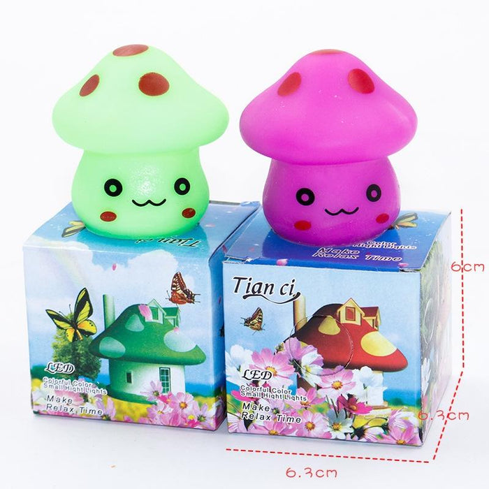 7-Colour Mushroom Night Light Set Of 10 Blue