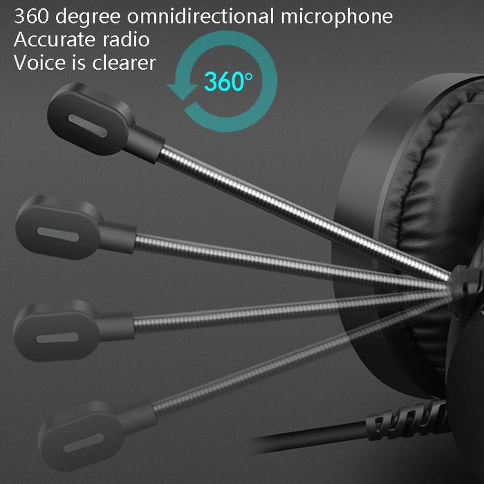 Usb Luminous Gaming Headset For Desktop Wired Single-Plug