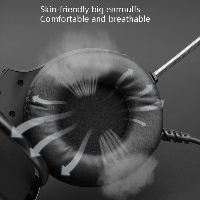 Usb Luminous Gaming Headset For Desktop Wired Single-Plug