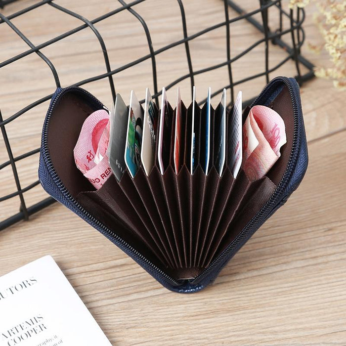 Woven Mini Coin Purse For Ladies Student Id & Card Holder