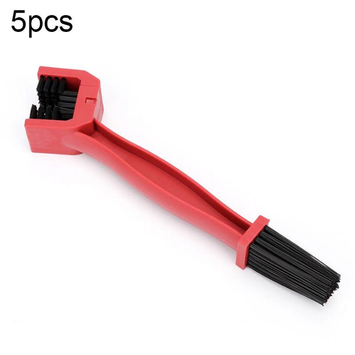 3-Sided Chain Brush For Bikes & Motorcycles 5 Pack Red
