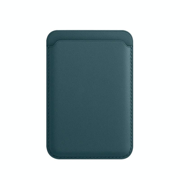 Magsafe Leather Card Case For Iphone Dark Night Green