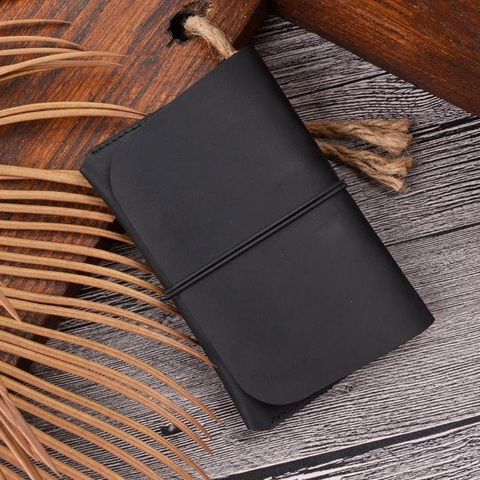 Retro Passport Wallet For Travel Crazy Horse Skin