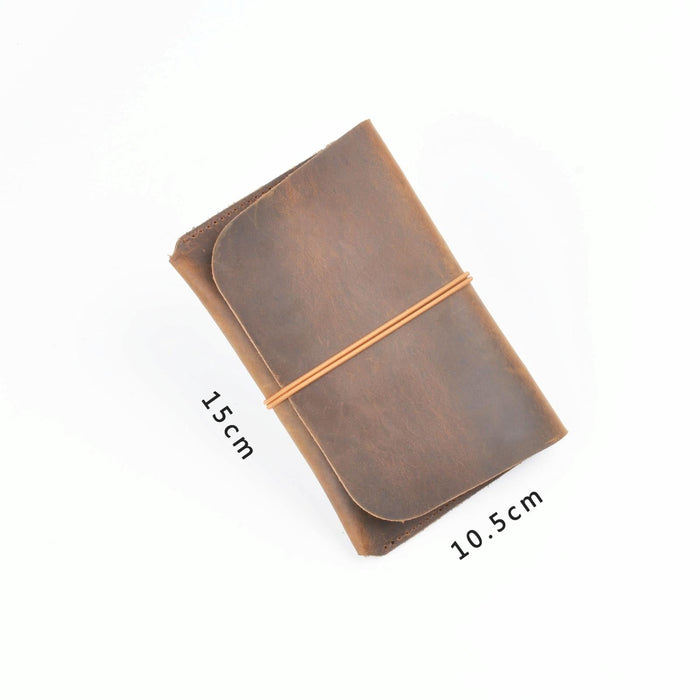 Retro Passport Wallet For Travel Crazy Horse Skin