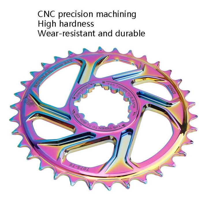 32T Mountain Bike Gxp Direct-Shaped Integrated Disk Black