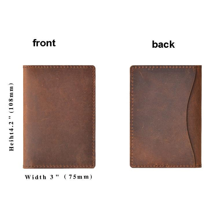 Minimalist Cowhide Card Holder Compact Wallet For Bank & Membership Cards
