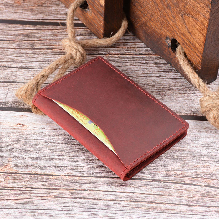Minimalist Cowhide Card Holder Compact Wallet For Bank & Membership Cards