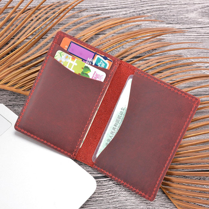 Minimalist Cowhide Card Holder Compact Wallet For Bank & Membership Cards