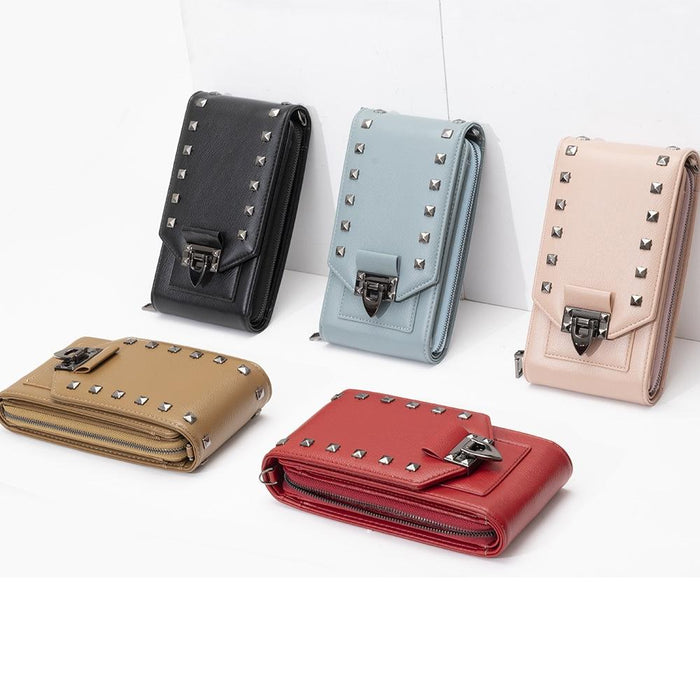 Diamond Rivet Shoulder Bag For Mobile Phones