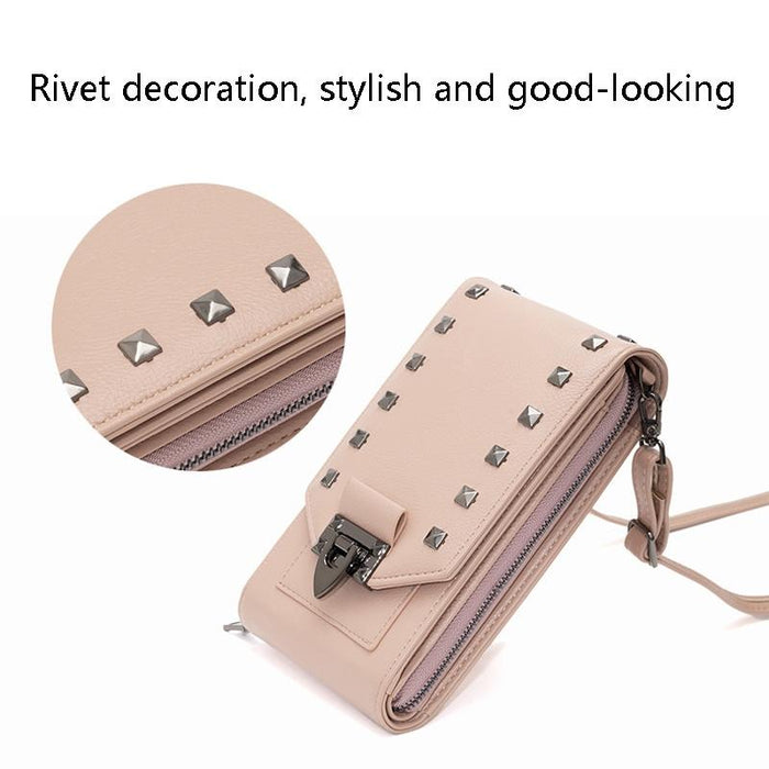Diamond Rivet Shoulder Bag For Mobile Phones