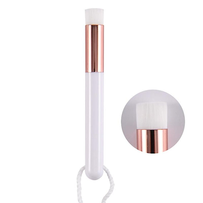 6 Pcs Soft Hair Nasal Washing Brush To Remove Blackheads And Deep Cleansing Nose Pore Shrinkage Cleaning Brush - Flat Head White Rose Gold