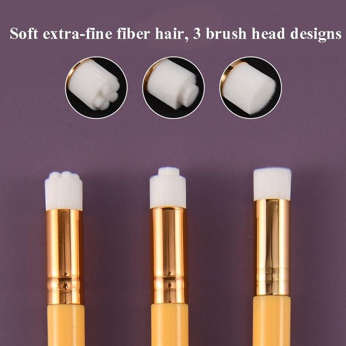 6 Pcs Soft Hair Nasal Washing Brush To Remove Blackheads And Deep Cleansing Nose Pore Shrinkage Cleaning Brush - Flat Head White Rose Gold