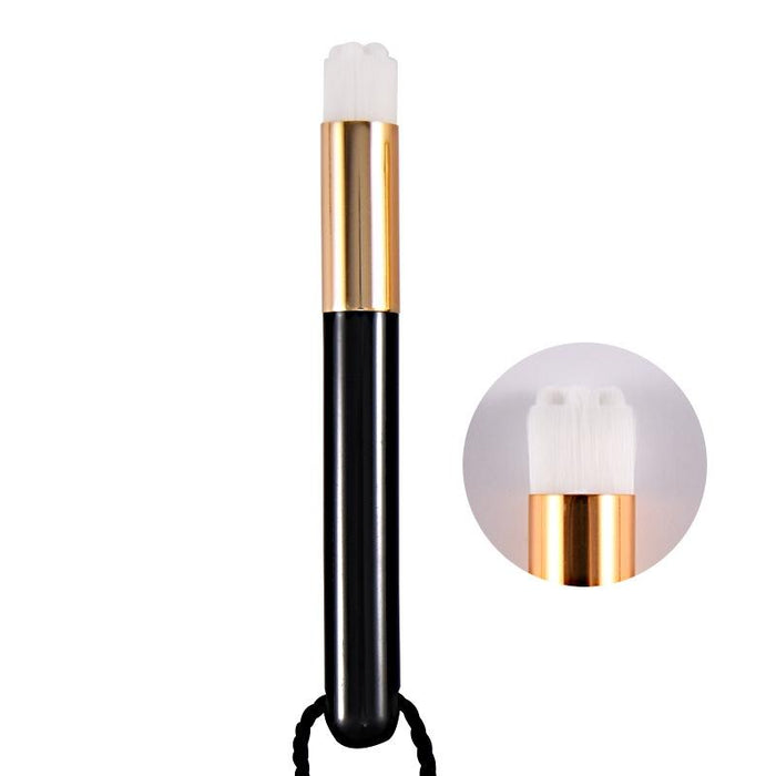 6 Pcs Soft Hair Nasal Washing Brush To Remove Blackheads And Deep Cleansing Nose Pore Shrinkage Cleaning Brush - Flower Head Black Golden