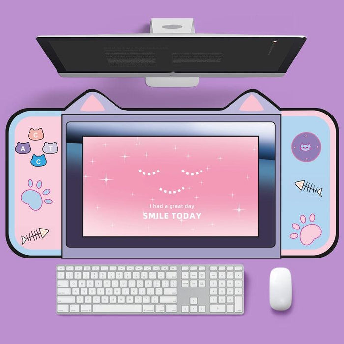 Adorable Cat Ear Desk Pad For Keyboard & Mouse