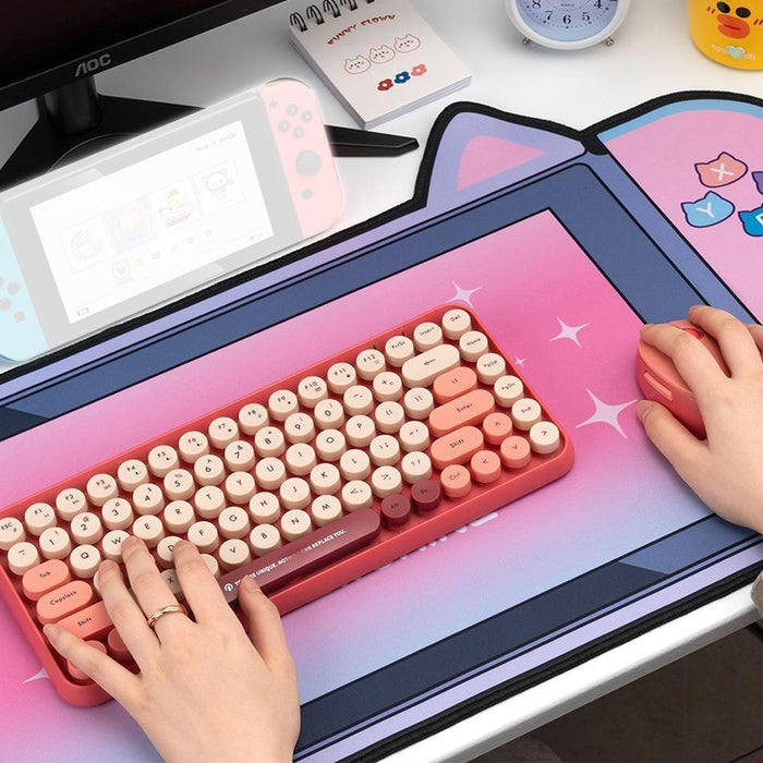 Adorable Cat Ear Desk Pad For Keyboard & Mouse