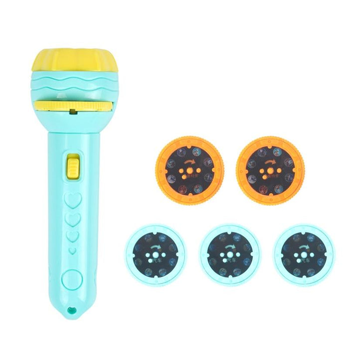 3-Piece Kids' Luminous Projection Flashlight Set Green + 40 Patterns