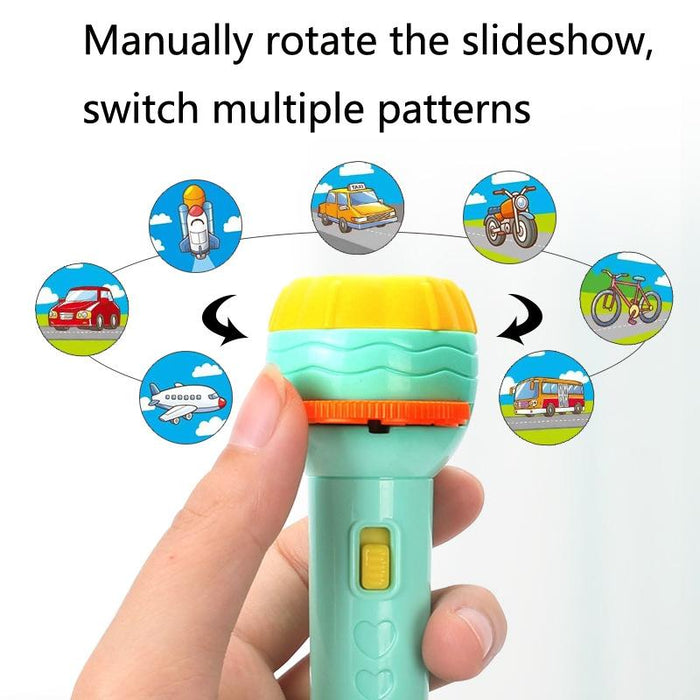 3-Piece Kids' Luminous Projection Flashlight Set Green + 40 Patterns