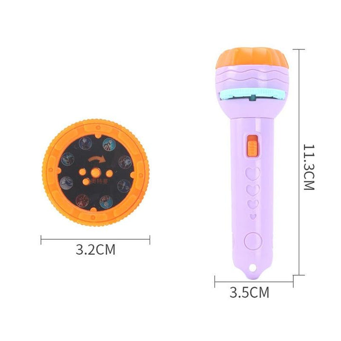 3-Piece Kids' Luminous Projection Flashlight Set Purple + 80 Patterns