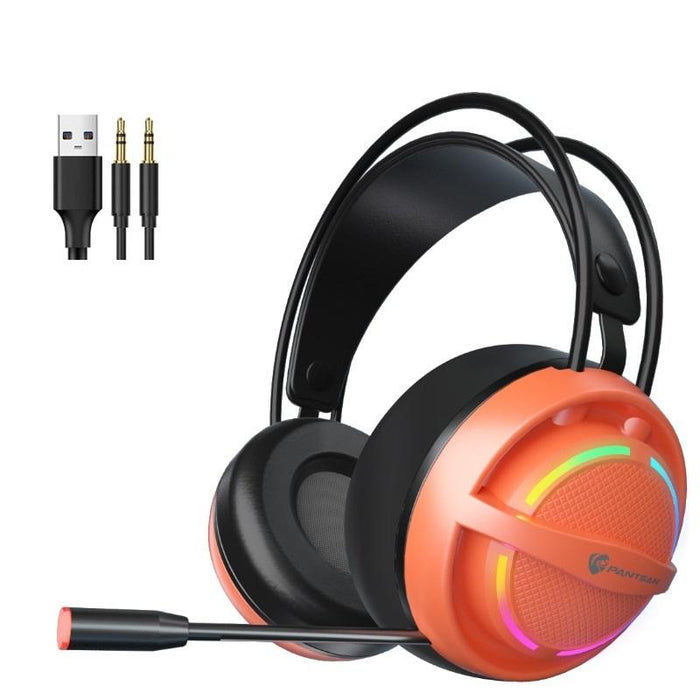 Orange Wired Gaming Earphone Headset With Mic Psh-100