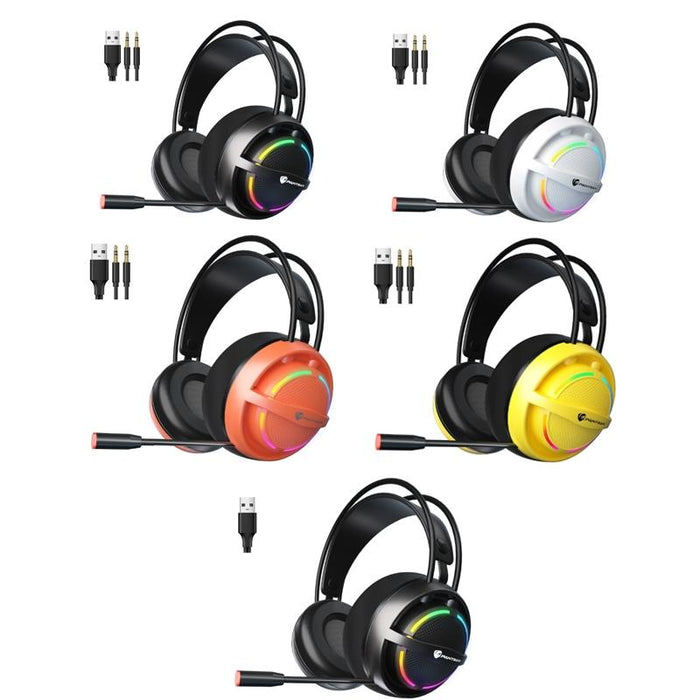 Orange Wired Gaming Earphone Headset With Mic Psh-100