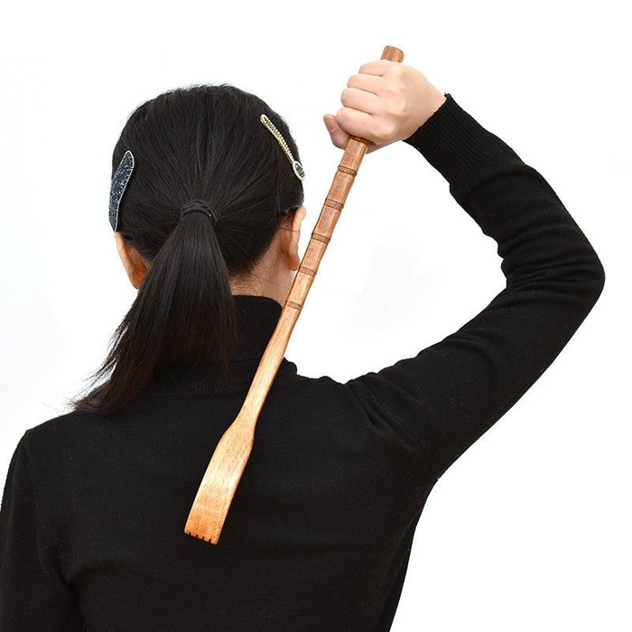Long Handle Wooden Back Scratcher Round Nature Colour