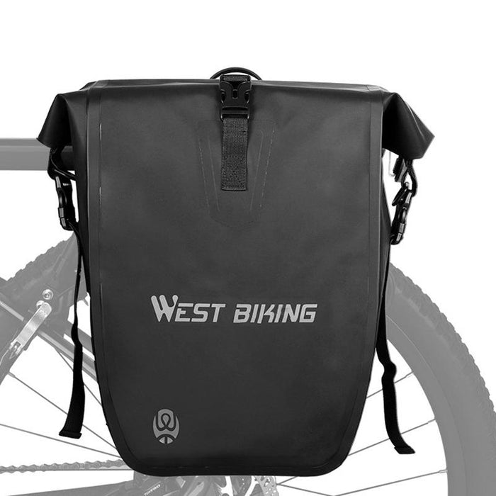 25L Waterproof Reflective Bike Bag Black