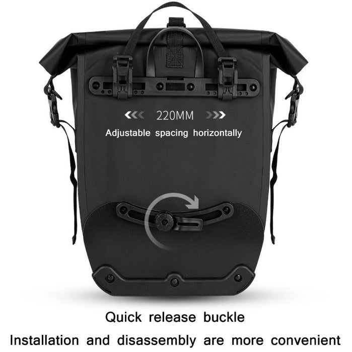 25L Waterproof Reflective Bike Bag Black