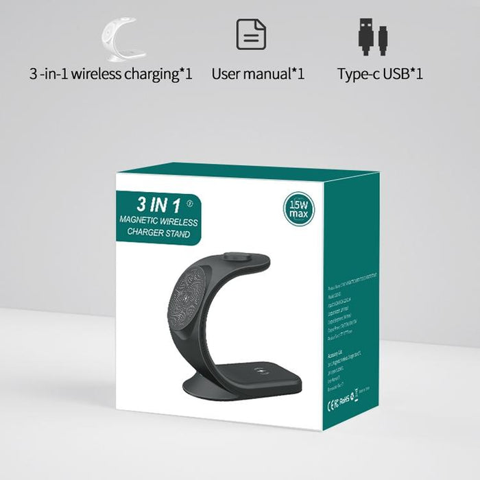 3 In 1 Magnetic Wireless Charger For Phone Watch Airpods