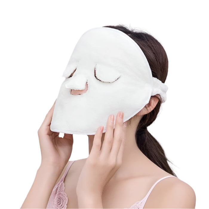 3 Hole Hot & Cold Facial Towel Mask With Straps
