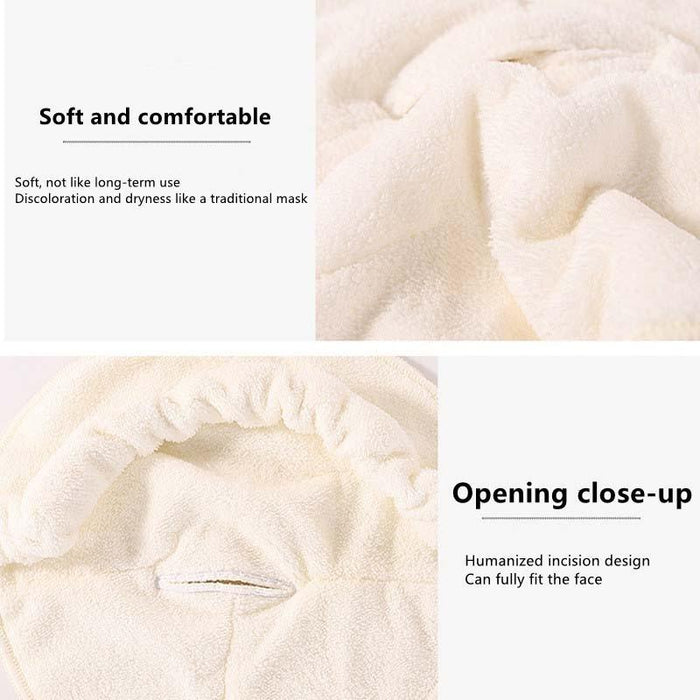 3 Hole Hot & Cold Facial Towel Mask With Straps