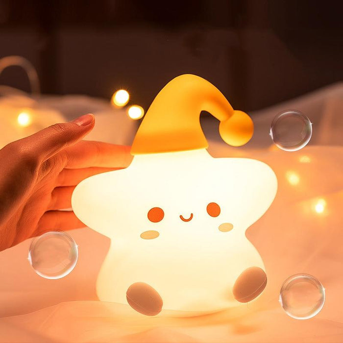 Touch Sensor Silicone Star Night Light Colourful Bedside Lamp