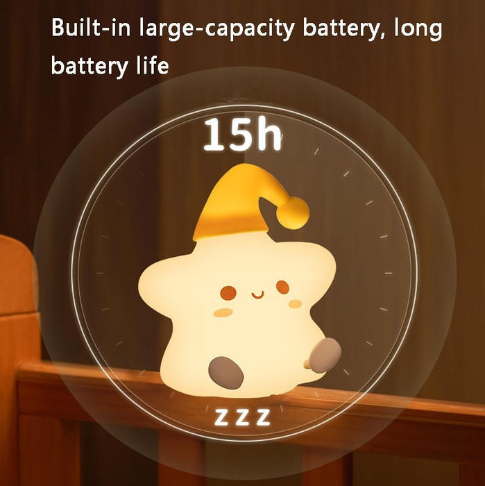 Touch Sensor Silicone Star Night Light Colourful Bedside Lamp