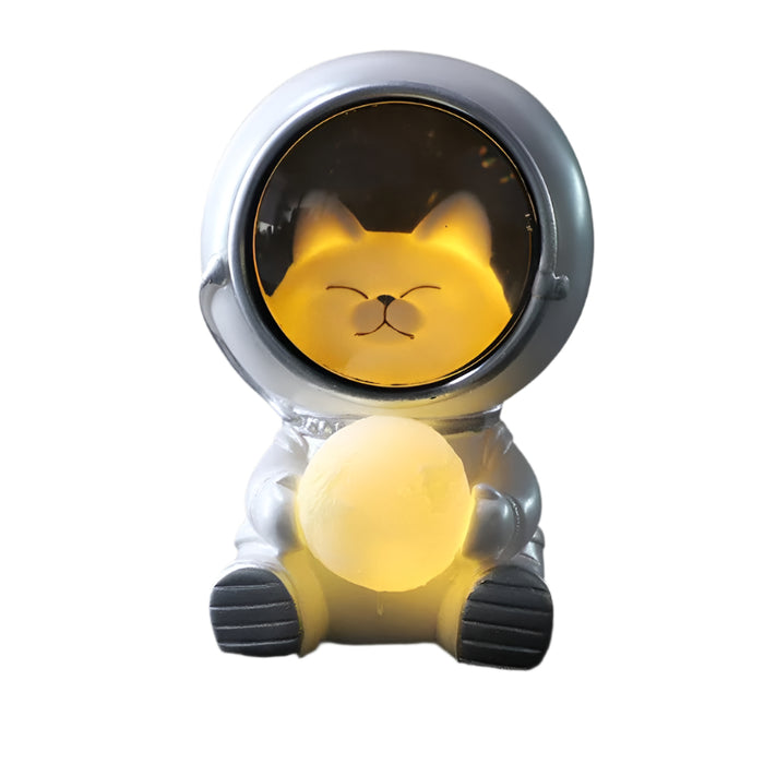Resin Kitten Astronaut Night Light Home Decor