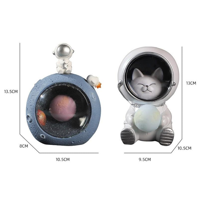 Resin Kitten Astronaut Night Light Home Decor