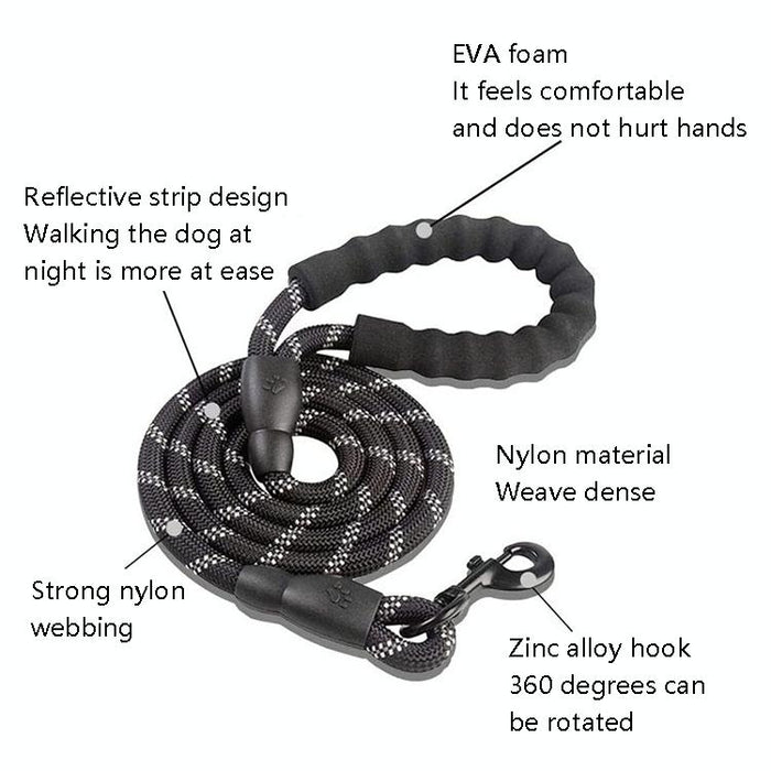 Reflective Dog Pull Rope 150Cm Long 0.8Cm Thick