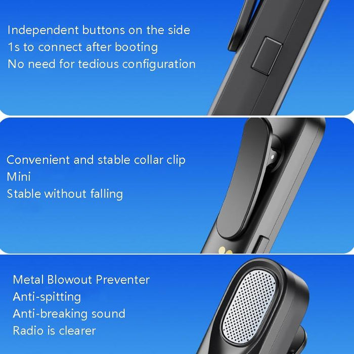 2.4G Wireless Collar Microphone For Live Broadcast 8 Pin