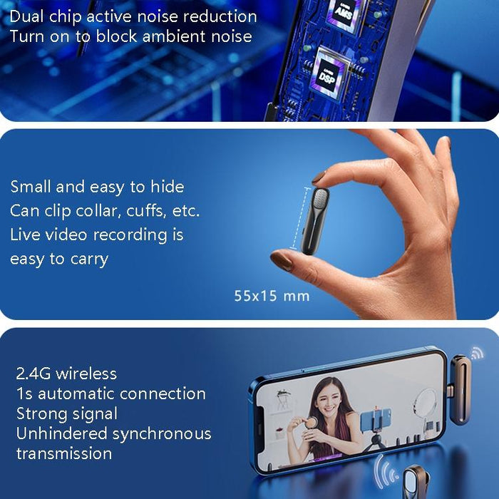 2.4G Wireless Collar Microphone + Charging Bin For Live Broadcast