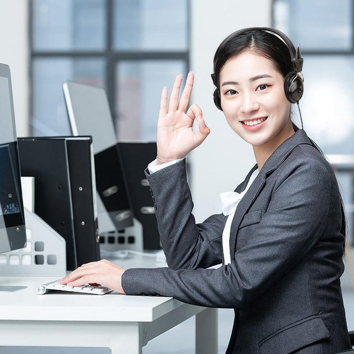 Black 3.5Mm Office Headset 1.6M Cable For Online Classes