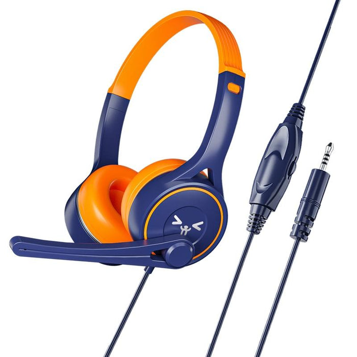 3.5Mm Plug Online Class Headset Blue Orange