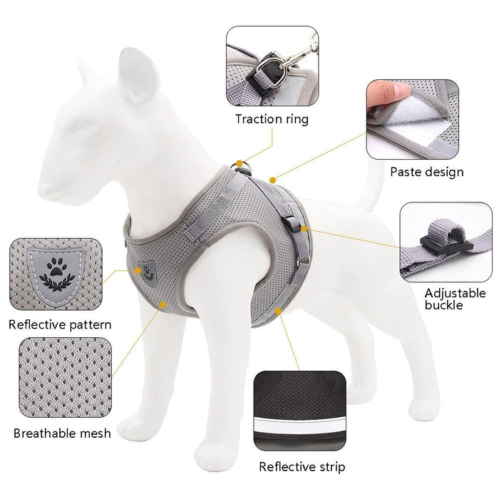 Reflective Breathable Dog Chest Strap Size S